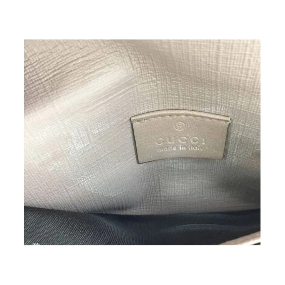 Gucci GG Supreme Canvas Stirrup Continental Wallet Pink Leather Trim Italy